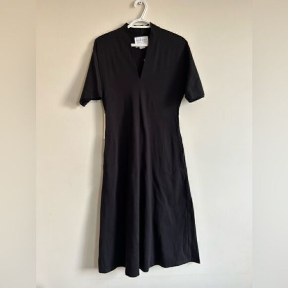 NWT Velvet By Graham & Spencer For Anthropologie Black Puff Sleeve Dress - Picture 3 of 12